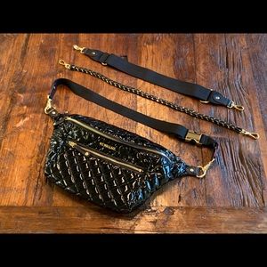 MZ Wallace Crossbody Sling Bag in Black Lacquer